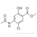 Benzoicacid, ester méthylique du 4- (acétylamino) -5-chloro-2-hydroxy- CAS 24190-77-0